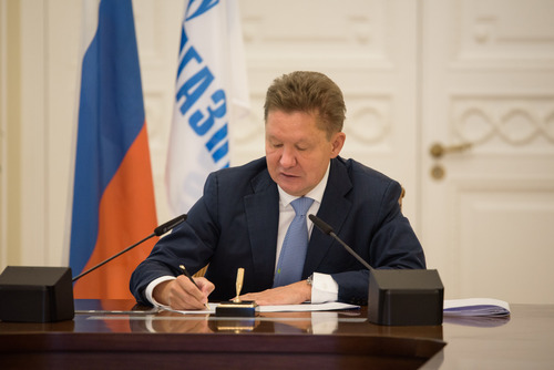 Алексей Миллер во время подписания программы газоснабжения и газификации Чувашской Республики в 2021-2025 годах